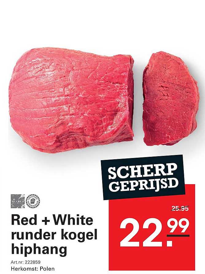 Red + White runder kogel hiphang