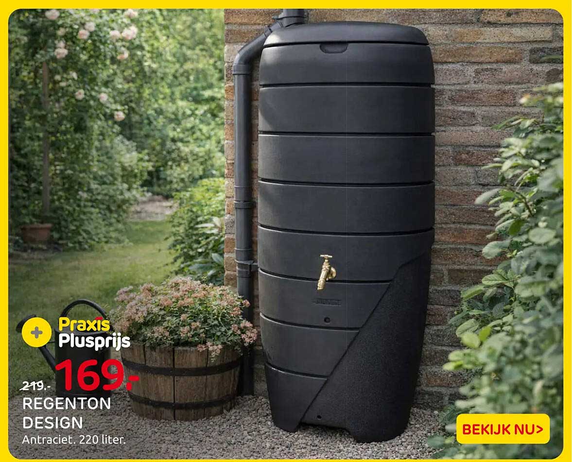 REGENTON DESIGN Antraciet. 220 liter.
