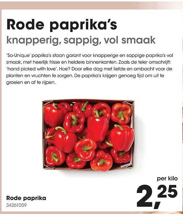 Rode paprika's