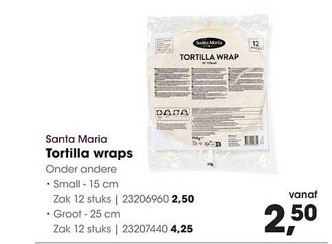 Santa Maria Tortilla wraps Onder andere