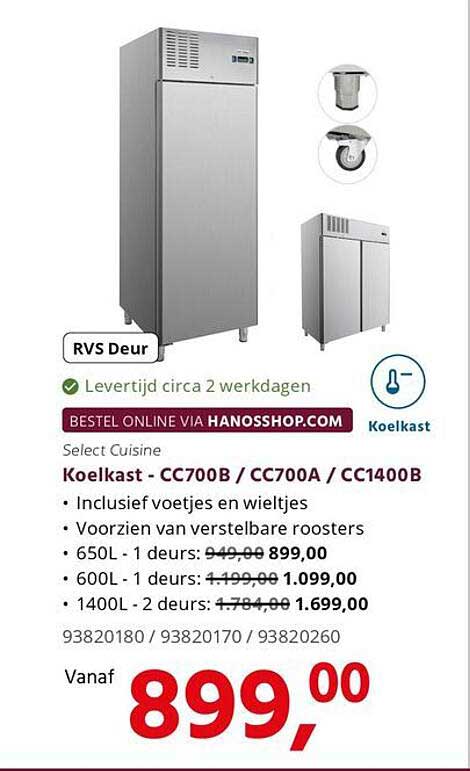 Select Cuisine Koelkast - CC700B / CC700A / CC1400B