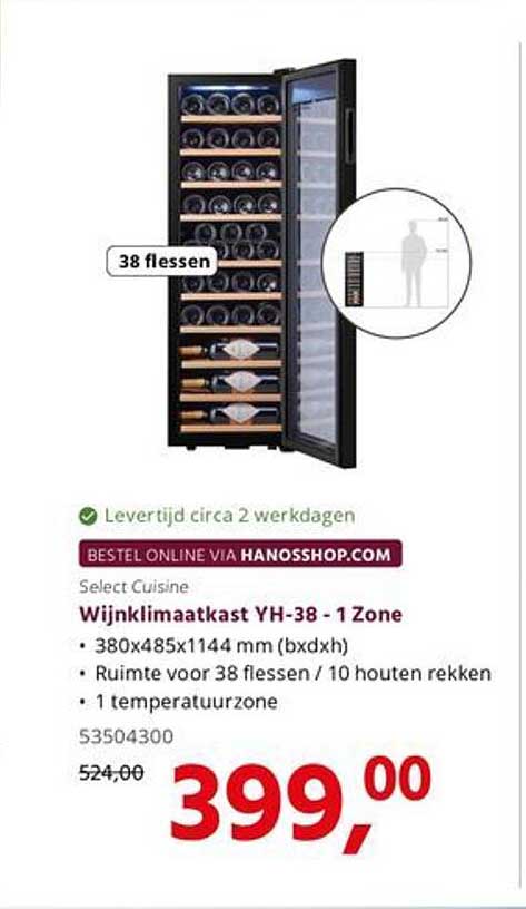 Select Cuisine Wijnklimaatkast YH-38 - 1Zone