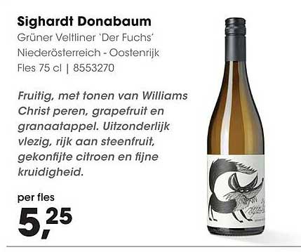 Sighardt Donaubam Grüner Veltliner 'Der Fuchs' Niederösterreich - Oostenrijk Fles 75 cl | 8553270