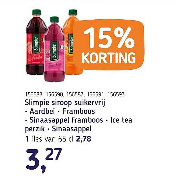 Slimpie siroop suikervrij 15% korting