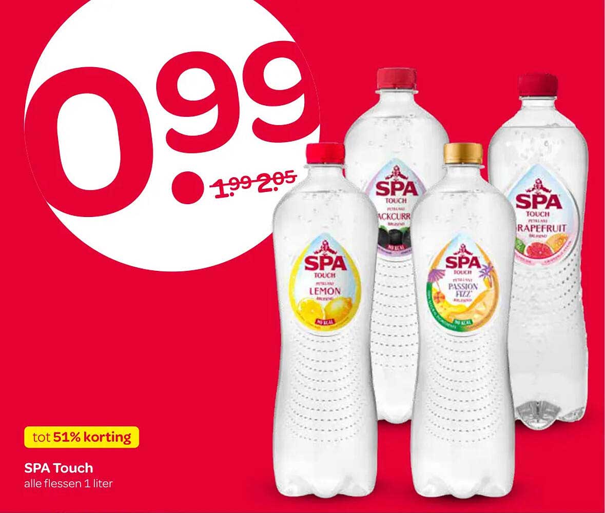 SPA Touch alle flessen 1 liter tot 51% korting