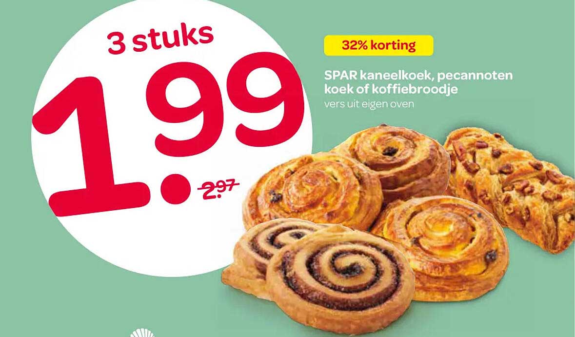 SPAR kaneelkoek, pecannoten koek of koffiebroodje vers uit eigen oven