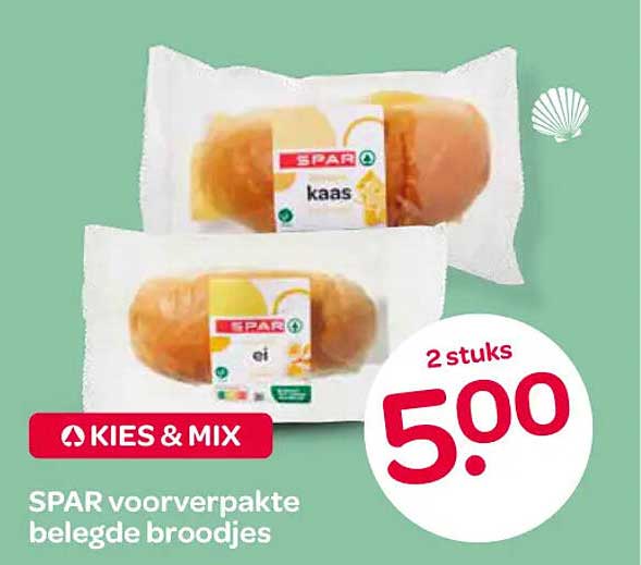 SPAR voorverpakte belegde broodjes KIES & MIX
