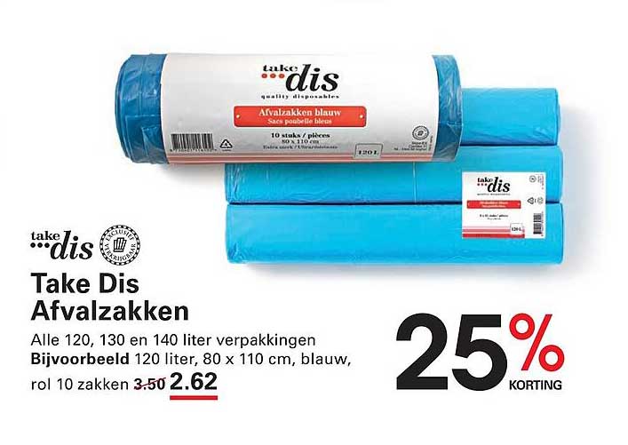 Take Dis Afvalzakken 25% korting