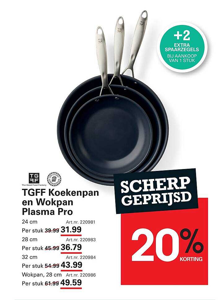 TGFF Koekenpan en Wokpan Plasma Pro 20% KORTING