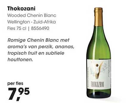 Thokozani Wooded Chenin Blanc Wellington - Zuid-Afrika Fles 75 cl | 8556490