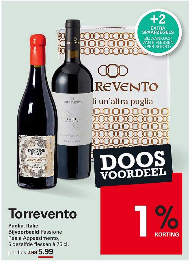 Torrevento Puglia, Italië Voorbeeld Passione Reale Appassimento, 6 dezelfde flessen à 75 cl, per fles
