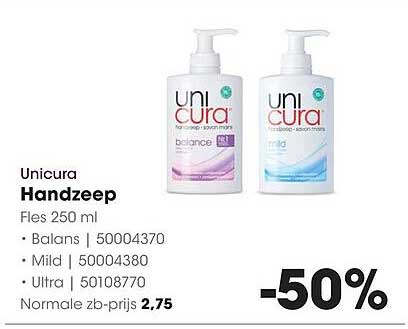 Unicura Handzeep -50%