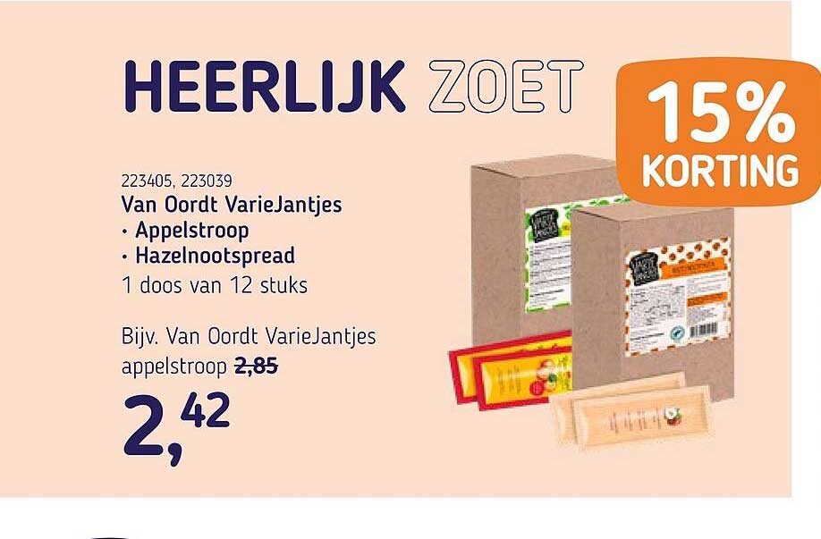 Van Oordt VarieJantjes • Appelstroop • Hazelnootspread 15% korting
