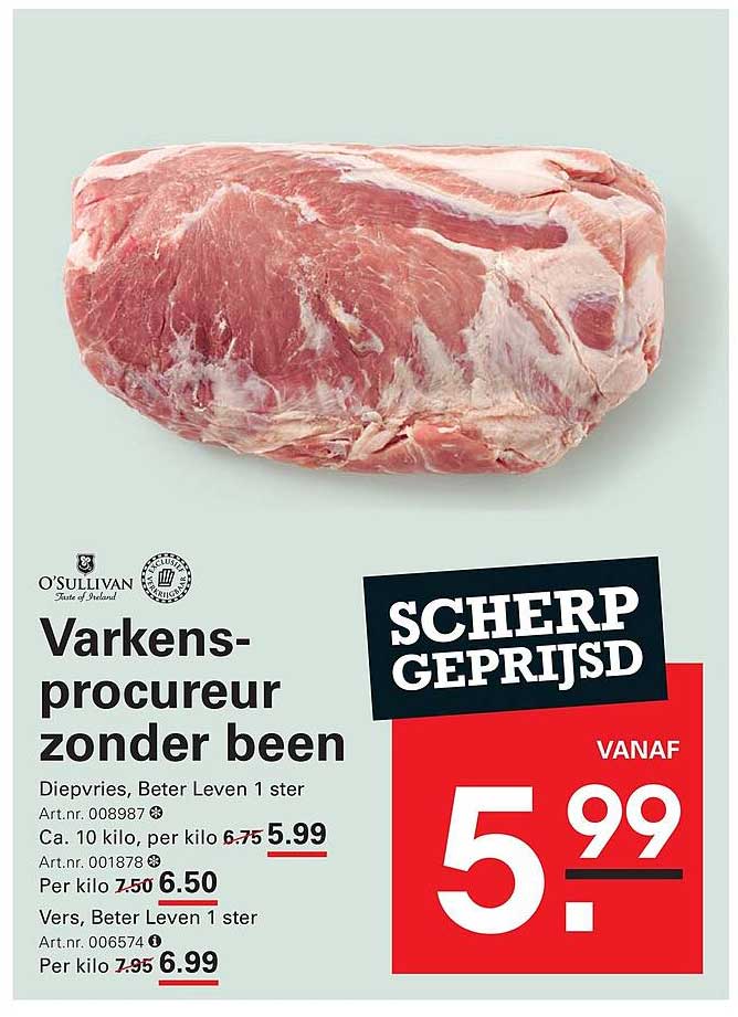 Varkensprocureur zonder been SCHERP GEPRIJSD