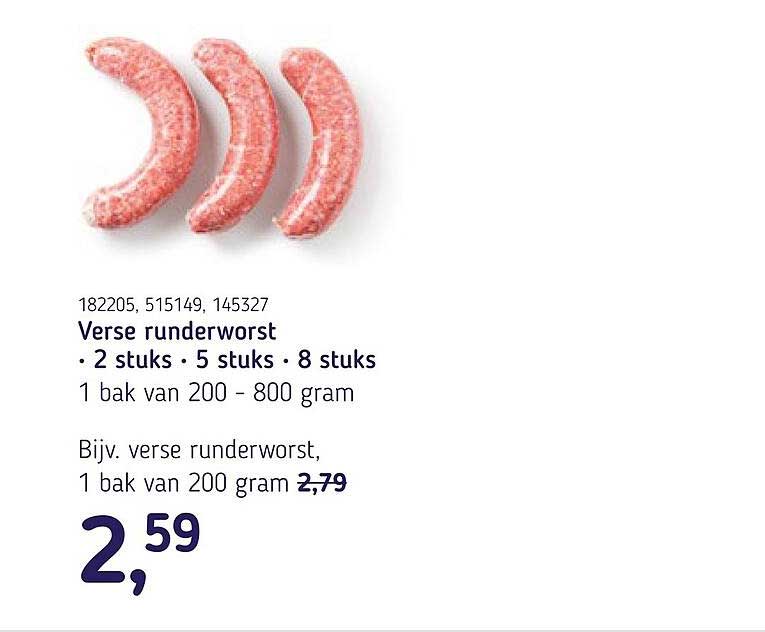 Verse runderworst • 2 stuks • 5 stuks • 8 stuks