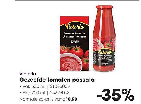 Victoria Gezeefde tomaten passata