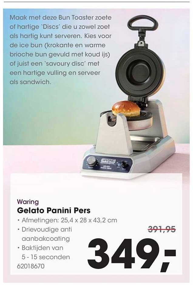 Waring Gelato Panini Pers