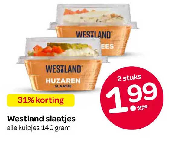 Westland slaatjes 31% korting