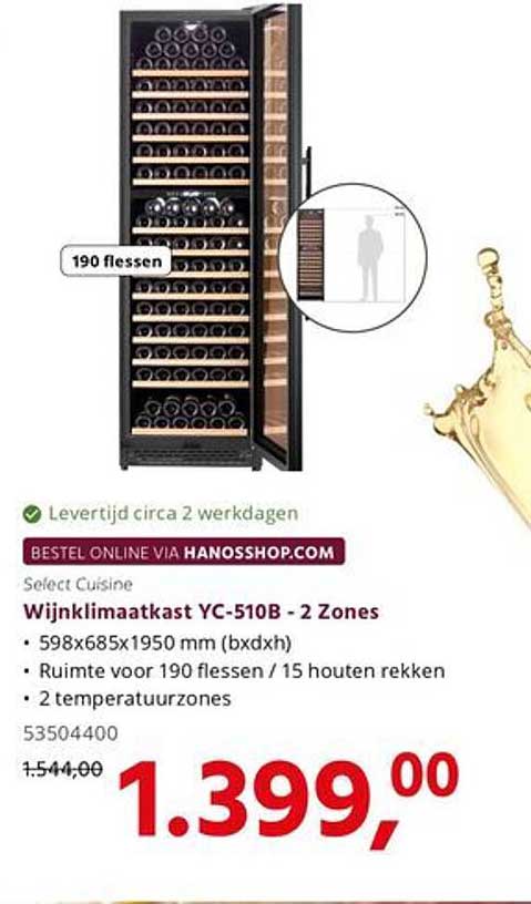 Wijnklimaatkast YC-510B - 2 Zones