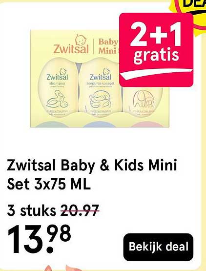 Zwitsal Baby & Kids Mini Set 3x75 ML 2+1 gratis