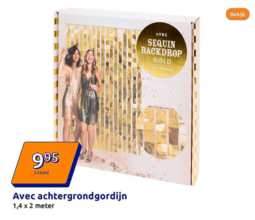 Avec achtergrondgordijn 1,4 x 2 meter