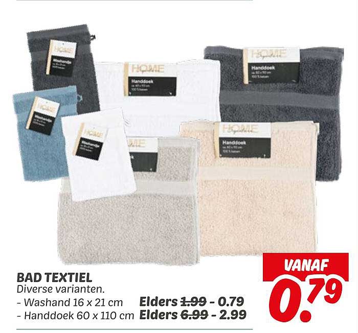 BAD TEXTIEL Diverse varianten.