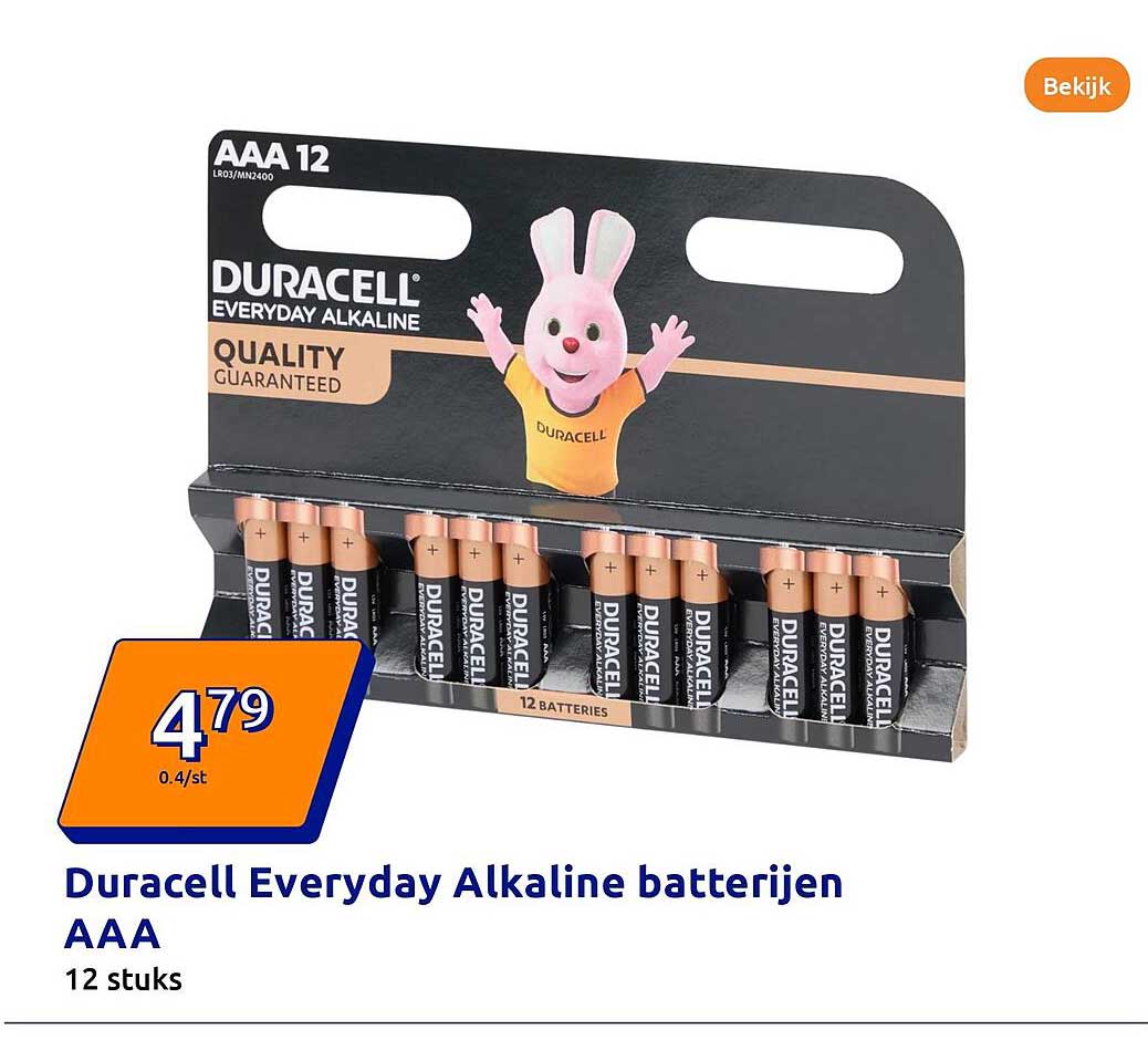 Duracell Everyday Alkaline batterijen AAA 12 stuks