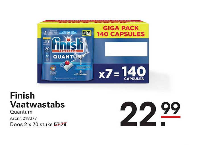 Finish Vaatwastabs Quantum | Giga Pack 140 capsules