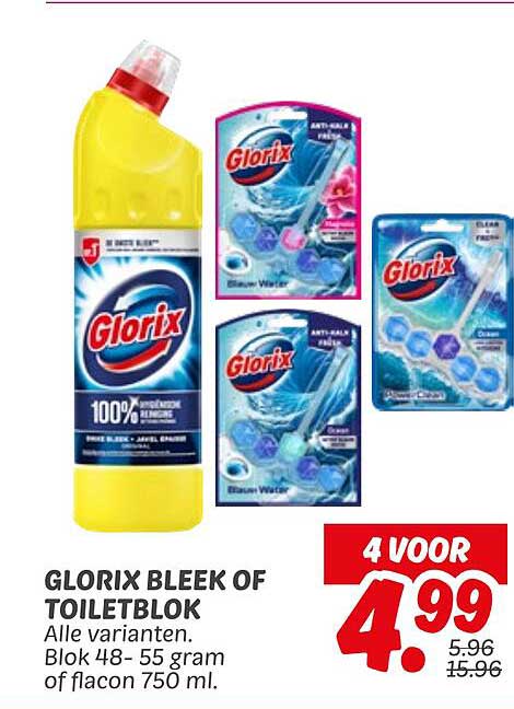 GLORIX BLEEK OF TOILETBLOK