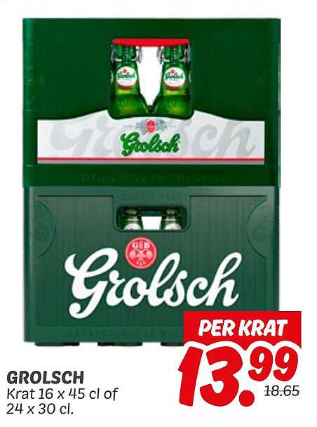 GROLSCH Krat 16 x 45 cl of 24 x 30 cl.
