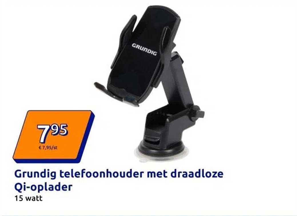 Grundig telefoonhouder met draadloze Qi-oplader