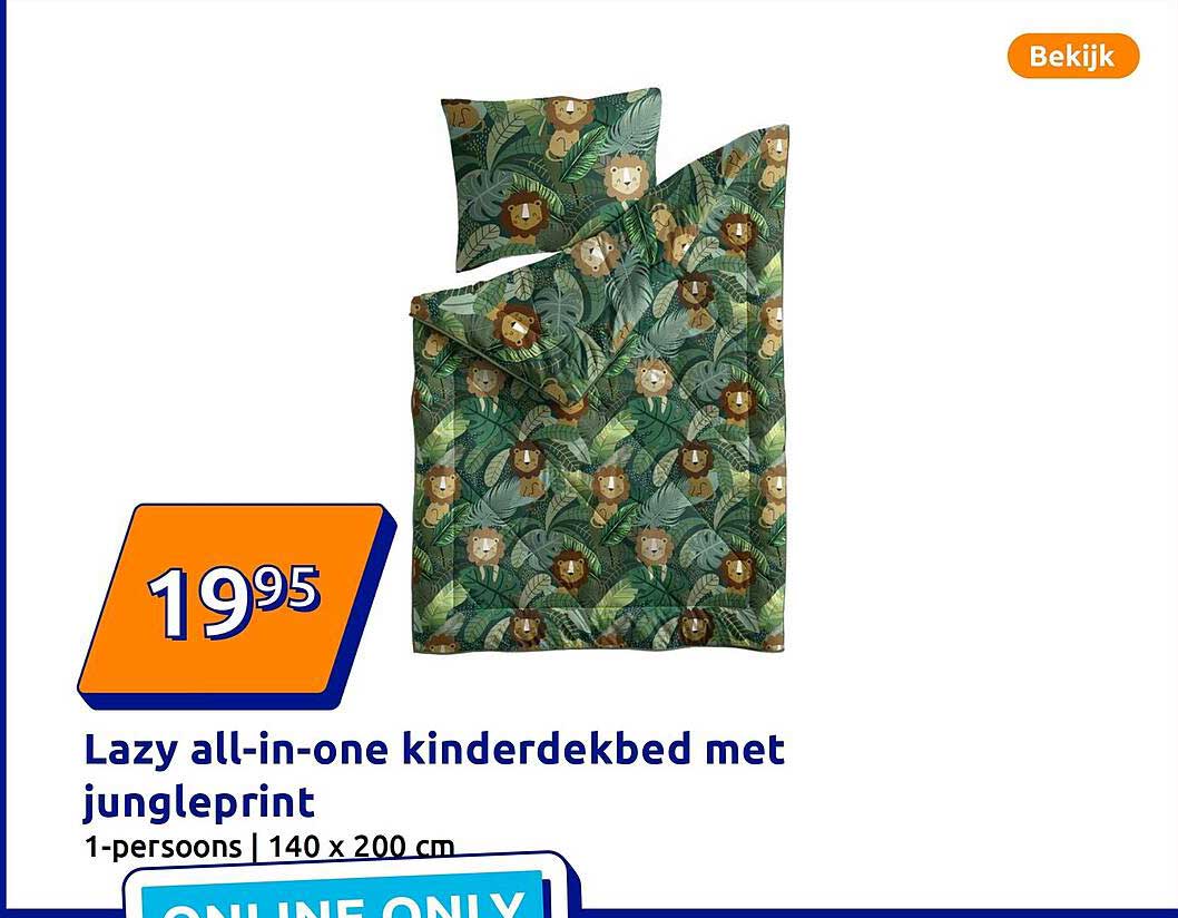 Lazy all-in-one kinderdekbed met jungleprint