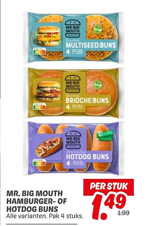 MR. BIG MOUTH HAMBURGER- OF HOTDOG BUNS