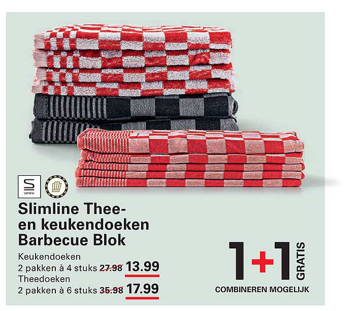 Slimline Thee- en keukendoeken Barbecue Blok