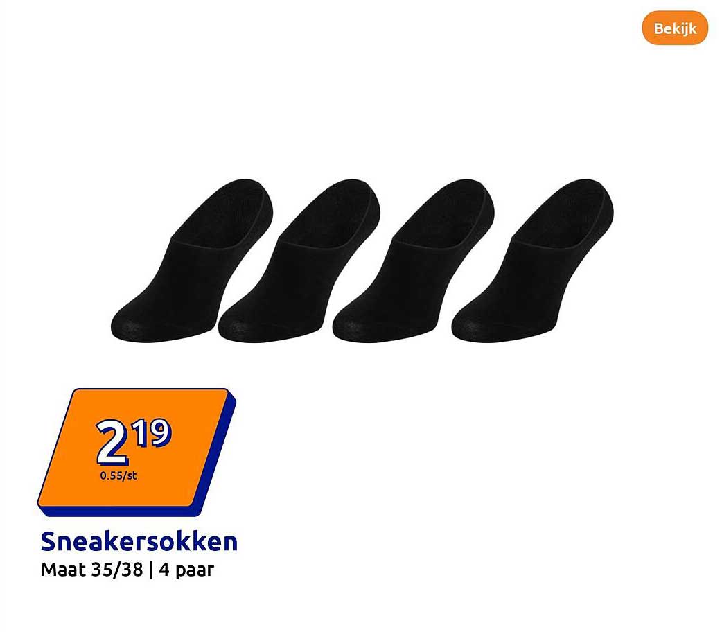 Sneakersokken Maat 35/38 | 4 paar