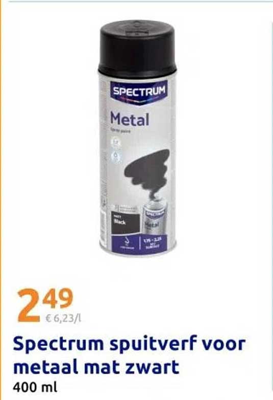 Spectrum spuitverf voor metaal mat zwart