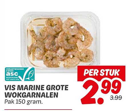 VIS MARINE GROTE WOKGRANALEN Pak 150 gram.
