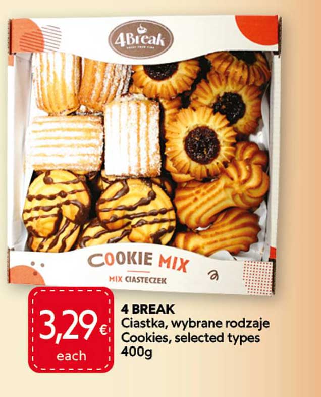 4 BREAK Ciastka, wybrane rodzaje Cookies, selected types 400g