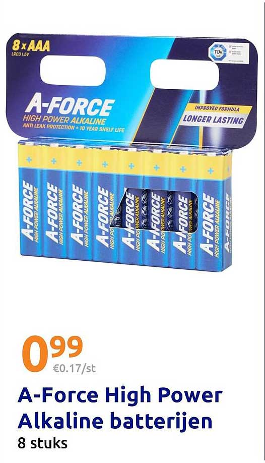 A-Force High Power Alkaline batterijen 8 stuks