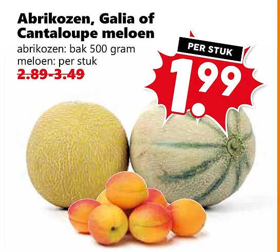 Abrikozen, Galia of Cantaloupe meloen