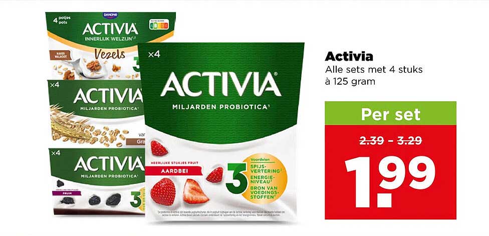 Activia Alle sets met 4 stuks à 125 gram