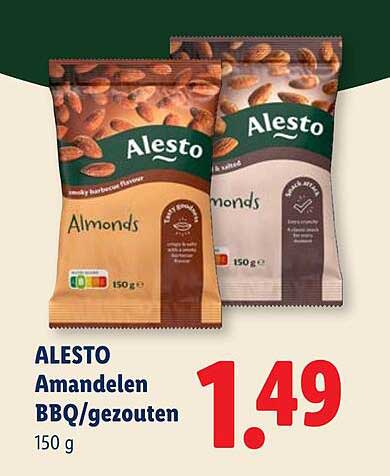 ALESTO Amandelen BBQ/gezouten 150 g