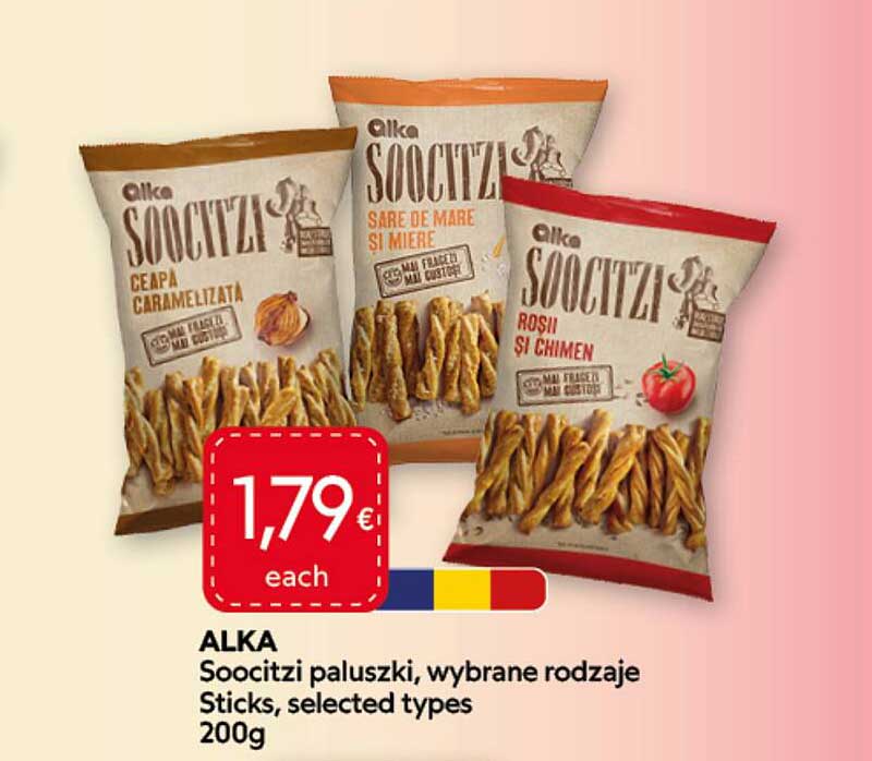 ALKA Soocitzi paluszki, wybrane rodzaje Sticks, selected types 200g