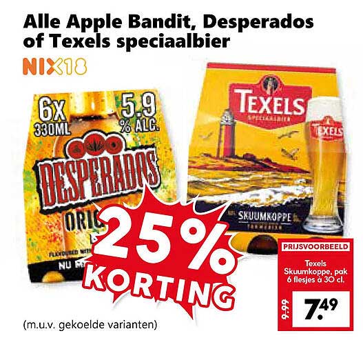 Alle Apple Bandit, Desperados of Texels speciaalbier 25% korting