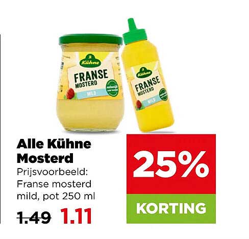 Alle Kühne Mosterd 25% KORTING