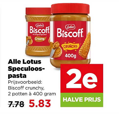 Alle Lotus Speculoos-pasta 2e halve prijs