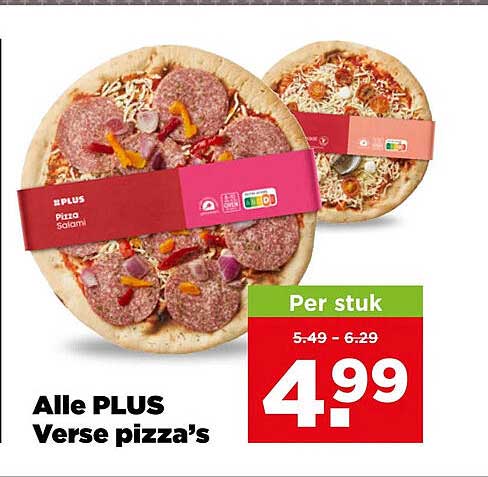 Alle PLUS Verse pizza's