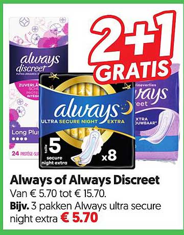Always of Always Discreet 2+1 GRATIS