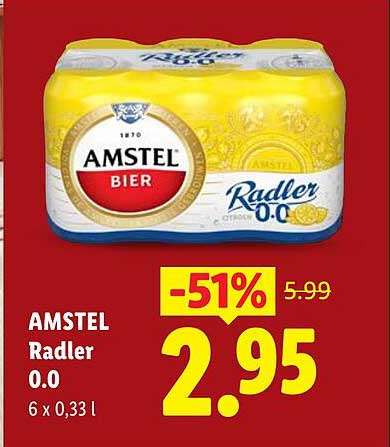 AMSTEL Radler 0.0 6 x 0,33 l