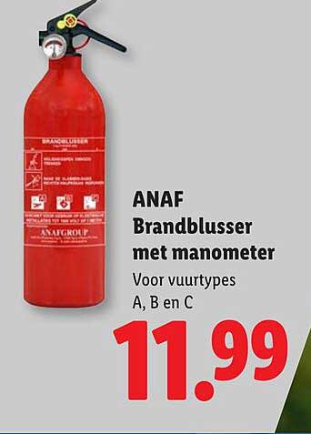 ANAF Brandblusser met manometer Voor vuurtpes A, B en C